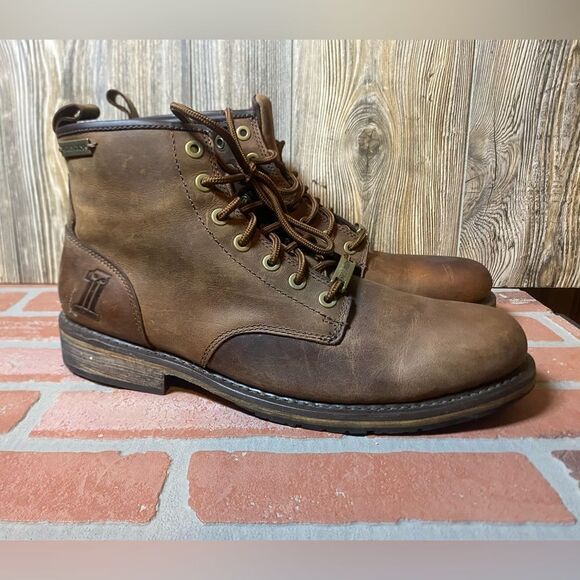 NEW Harley Davidson # D93192 Brown Leather Ankle Boot Riding Biker Boots 13 - Picture 1 of 12